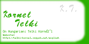 kornel telki business card